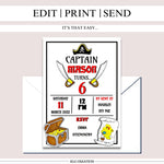 Load image into Gallery viewer, Pirate Party Birthday Digital Invitation Template - KLC Creation

