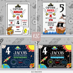 Load image into Gallery viewer, Pirate Party Birthday Digital Invitation Template - KLC Creation
