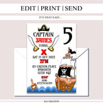 Load image into Gallery viewer, Pirate Ship Party Birthday Invitation Template - KLC Creation
