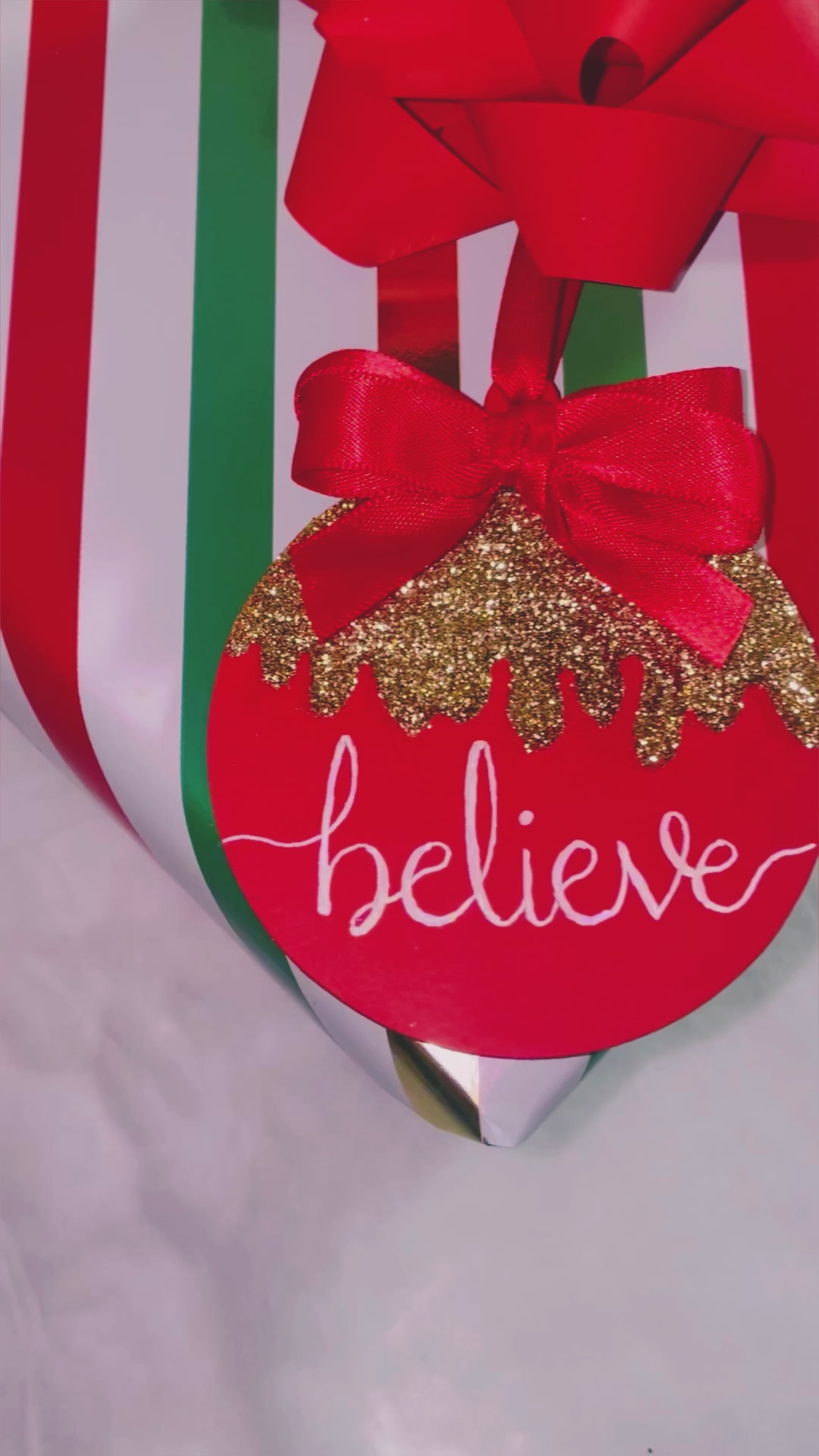 Set of Believe Christmas Bauble Decorations