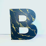 Load image into Gallery viewer, Black &amp; Gold Marble Effect Letter - KLC Creation
