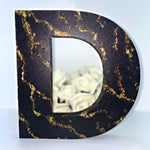 Load image into Gallery viewer, Black &amp; Gold Marble Effect Letter - KLC Creation
