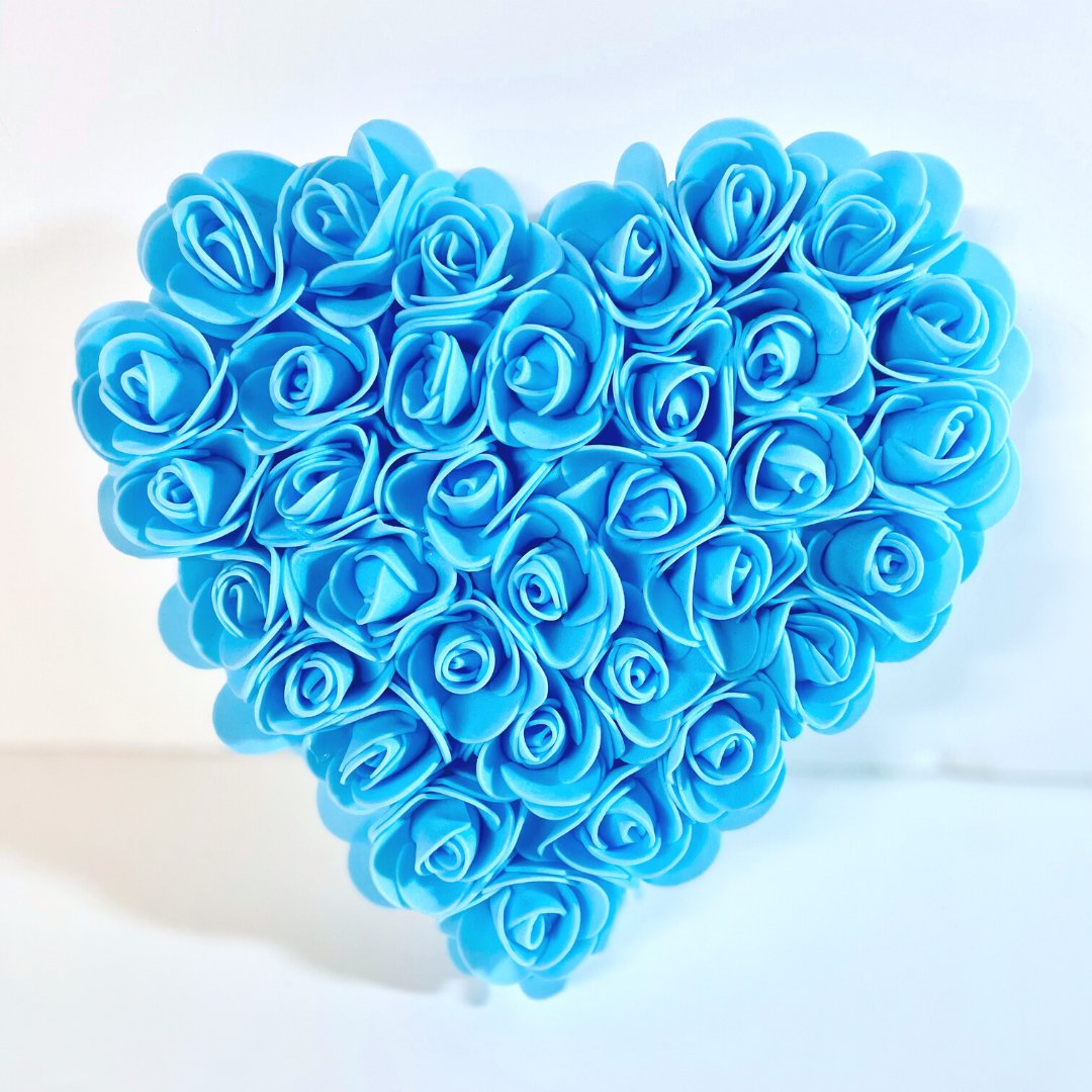 Blue Flower Heart Ornament - KLC Creation