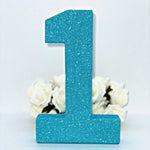 Load image into Gallery viewer, Blue Glitter Number 1 Birthday Age Prop - KLC Creation
