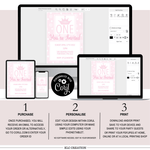 Load image into Gallery viewer, First Birthday Digital Invitation Template Pink Polka Dot - KLC Creation
