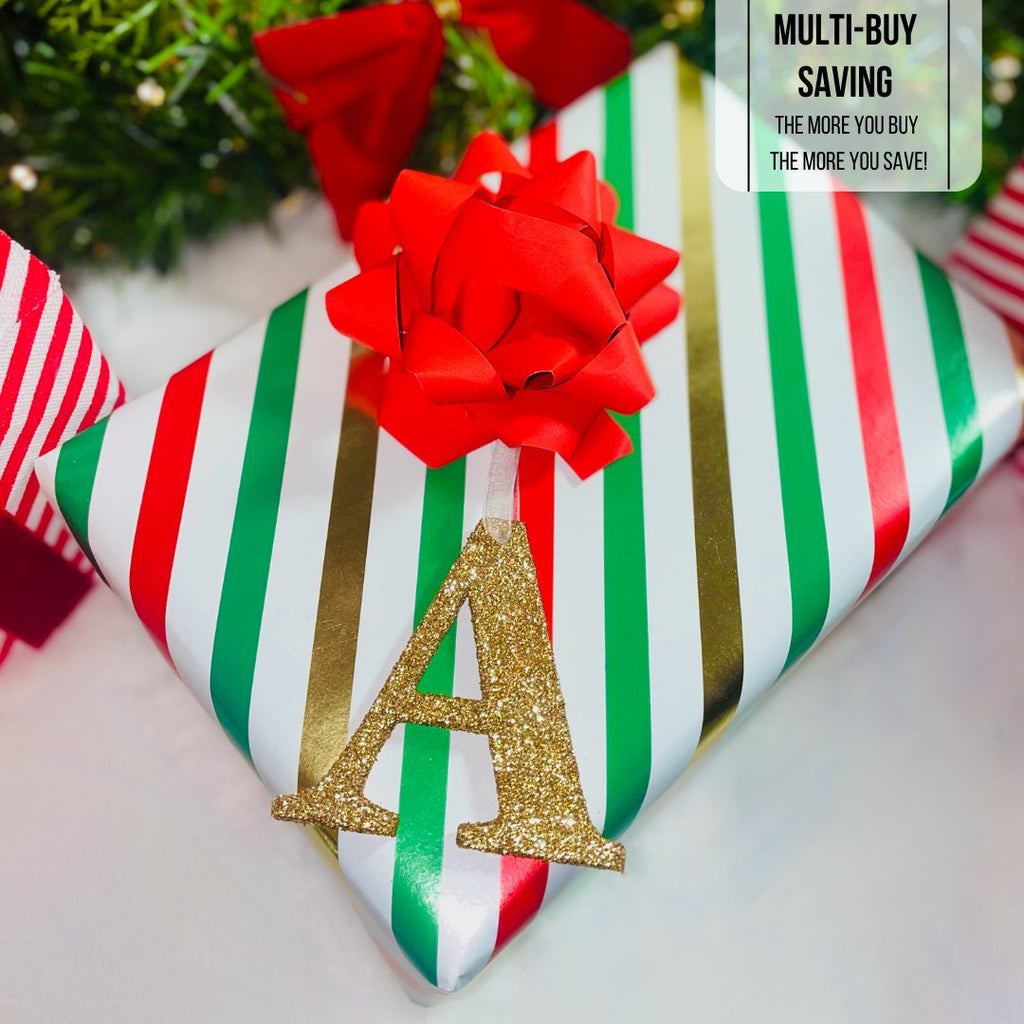 Gold Initial Letter Christmas Tree Decoration - KLC Creation