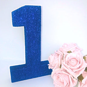 Navy Blue Glitter Number 1 Birthday Age Prop - KLC Creation