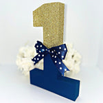 Load image into Gallery viewer, Navy Blue &amp; Gold Birthday Age Number Prop - KLC Creation
