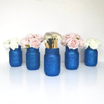 Load image into Gallery viewer, Navy Glitter Mason Jar - KLC Creation
