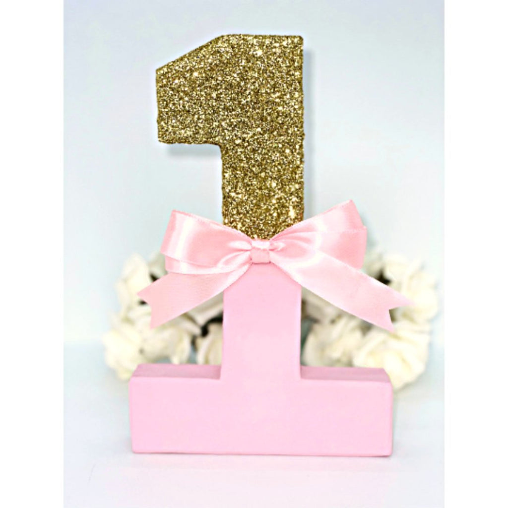 Pink & Gold Birthday Age Number Prop - KLC Creation