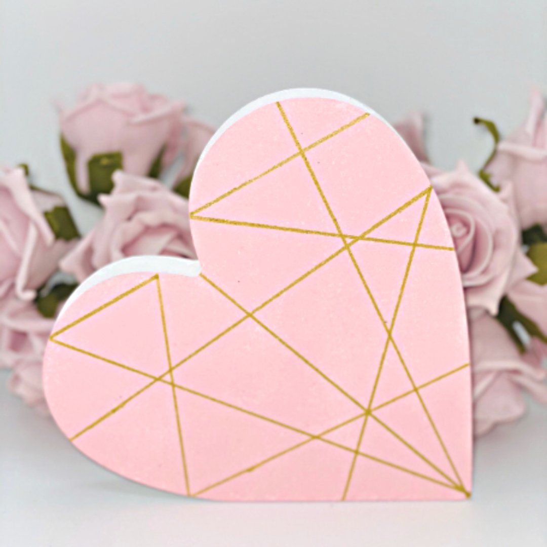 Pink & Gold Geometric Heart - KLC Creation