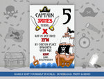 Load image into Gallery viewer, Pirate Ship Party Birthday Invitation Template - KLC Creation
