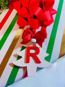 Red & White Christmas Initial Tree Decoration - KLC Creation