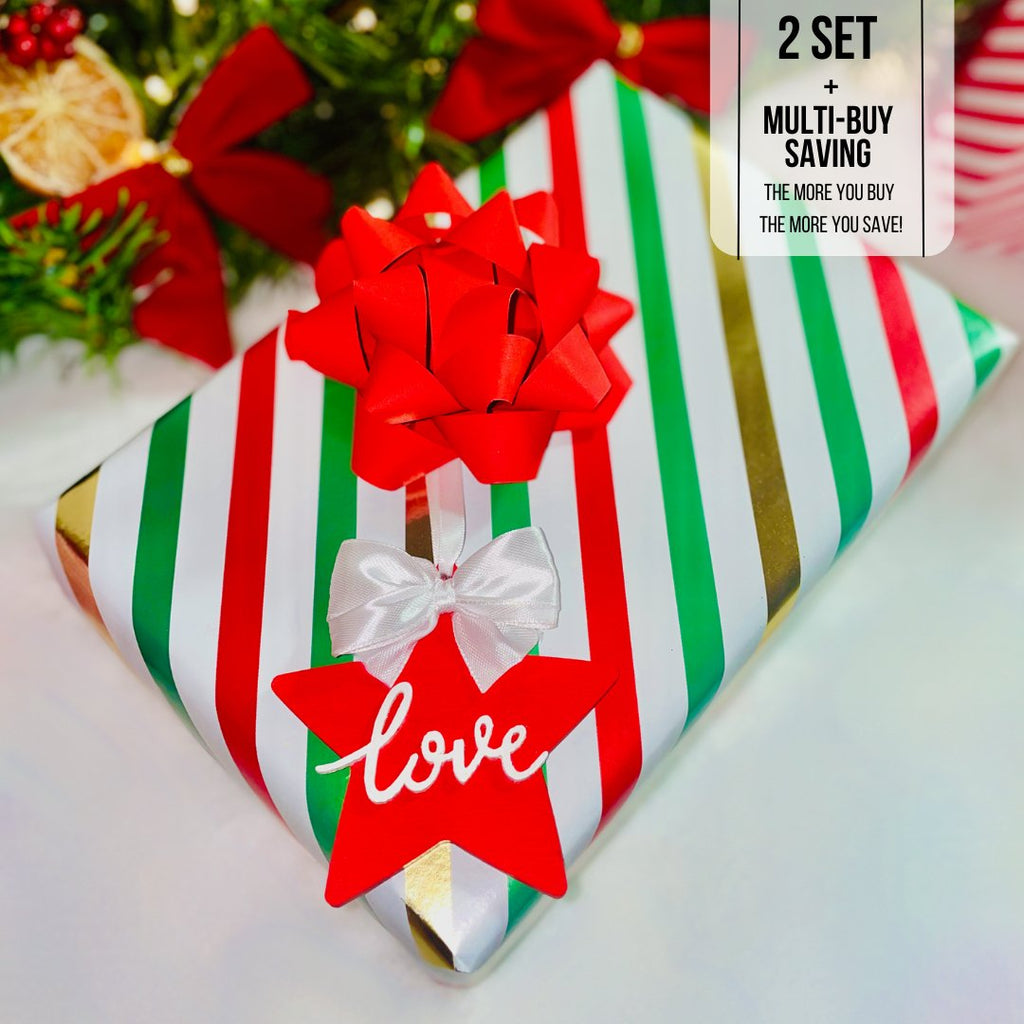 Red & White Star Love Christmas Decoration Set - KLC Creation