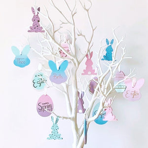 Set of 2 Patterned Easter Egg Tree Decorations - KLC Creation