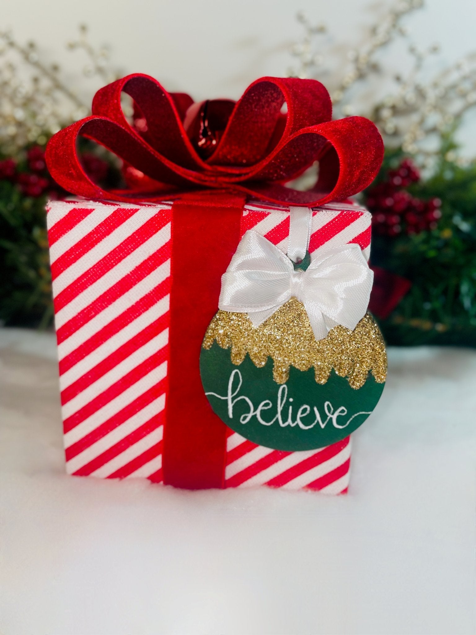 Set of Believe Christmas Bauble Decorations - KLC Creation