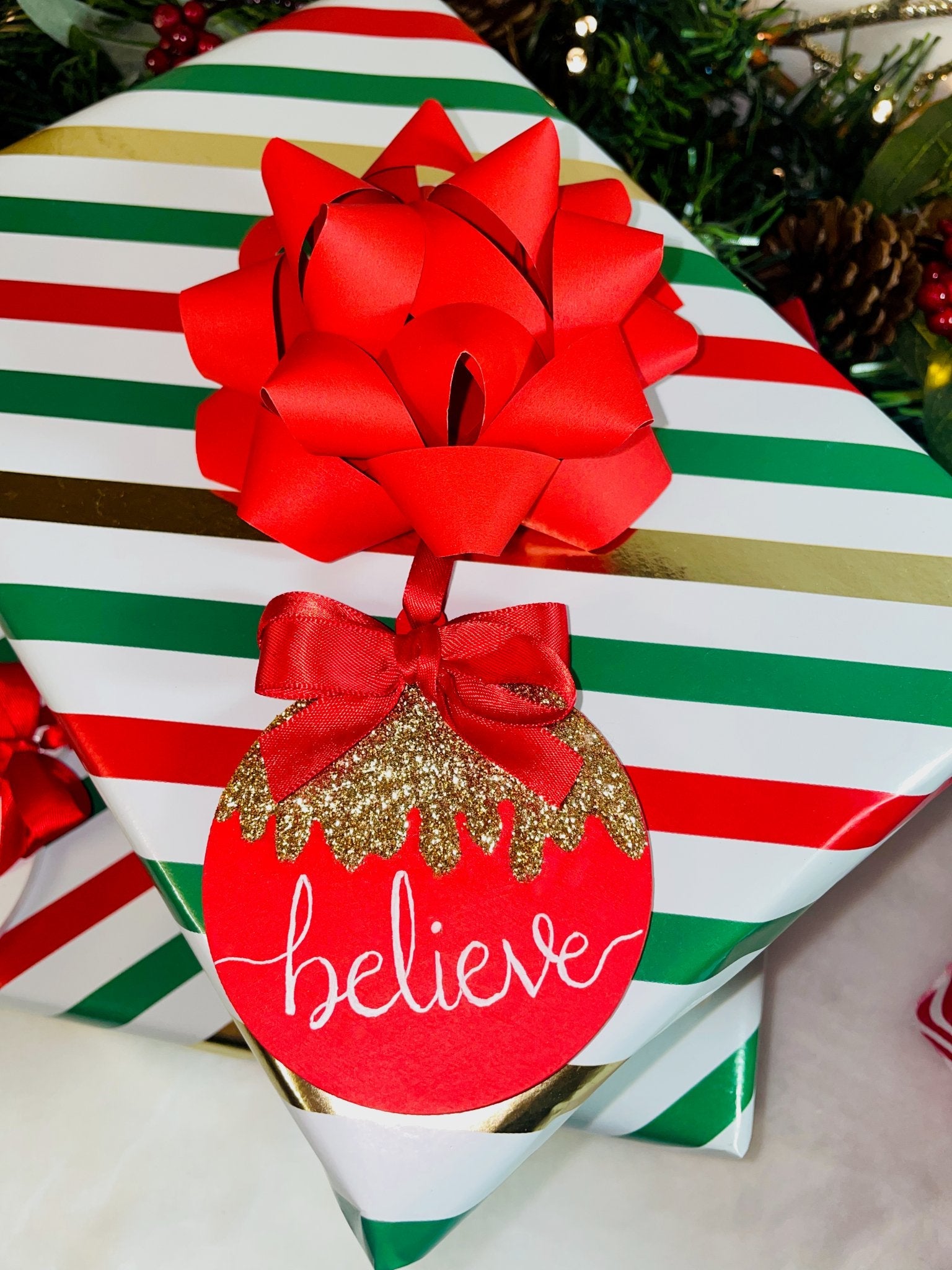 Set of Believe Christmas Bauble Decorations - KLC Creation