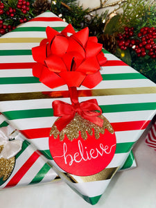 Set of Believe Christmas Bauble Decorations - KLC Creation