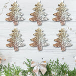 Load image into Gallery viewer, Set of Champagne Gold Glitter Tree Decorations - KLC Creation
