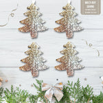 Load image into Gallery viewer, Set of Champagne Gold Glitter Tree Decorations - KLC Creation
