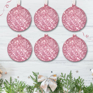 Set of Rose Gold Glitter Bauble Decorations - KLC Creation