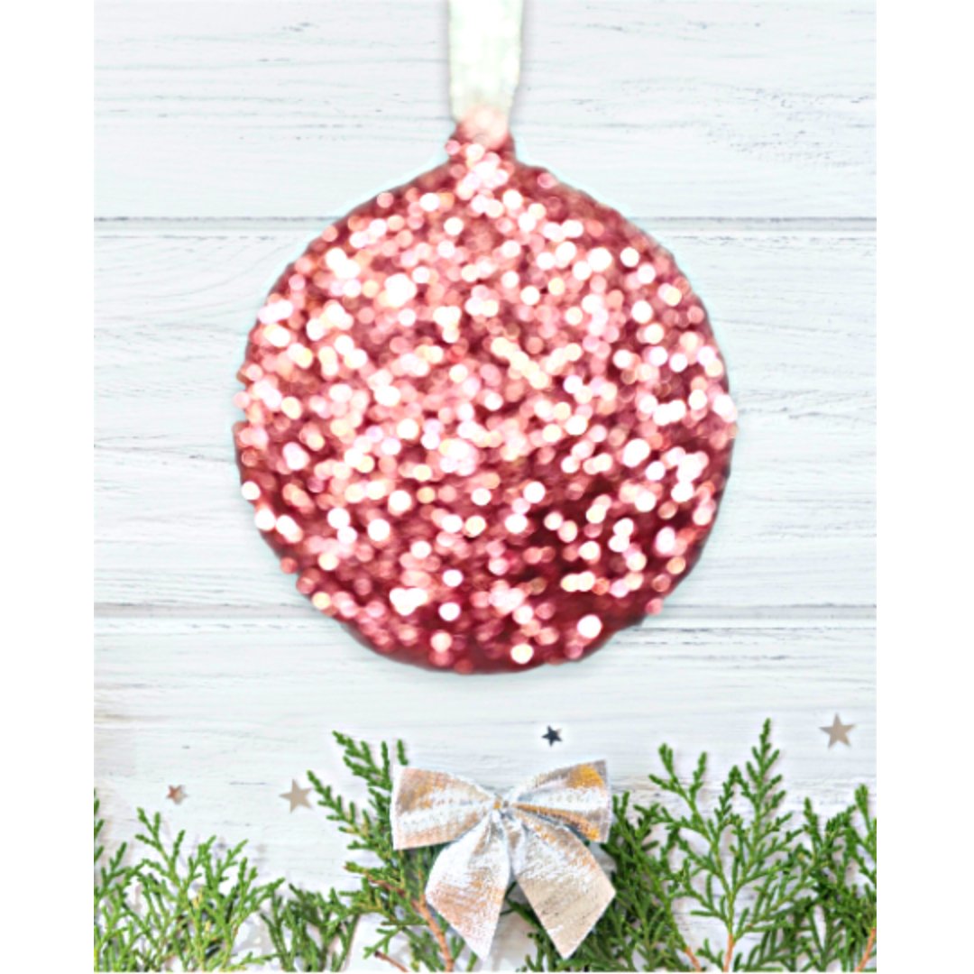 Set of Rose Gold Glitter Bauble Decorations - KLC Creation