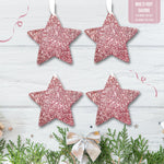 Load image into Gallery viewer, Set of Rose Gold Glitter Star Bauble Decorations - KLC Creation
