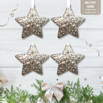 Load image into Gallery viewer, Set of Rose Gold Glitter Star Bauble Decorations - KLC Creation
