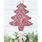 Load image into Gallery viewer, Set of Rose Gold Glitter Tree Bauble Decorations - KLC Creation
