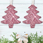 Load image into Gallery viewer, Set of Rose Gold Glitter Tree Bauble Decorations - KLC Creation
