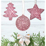 Load image into Gallery viewer, Set of Rose Gold Glitter Tree Bauble Decorations - KLC Creation
