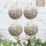 Load image into Gallery viewer, Set of Teal Green Glitter Bauble Decorations - KLC Creation
