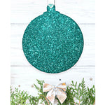 Load image into Gallery viewer, Set of Teal Green Glitter Bauble Decorations - KLC Creation
