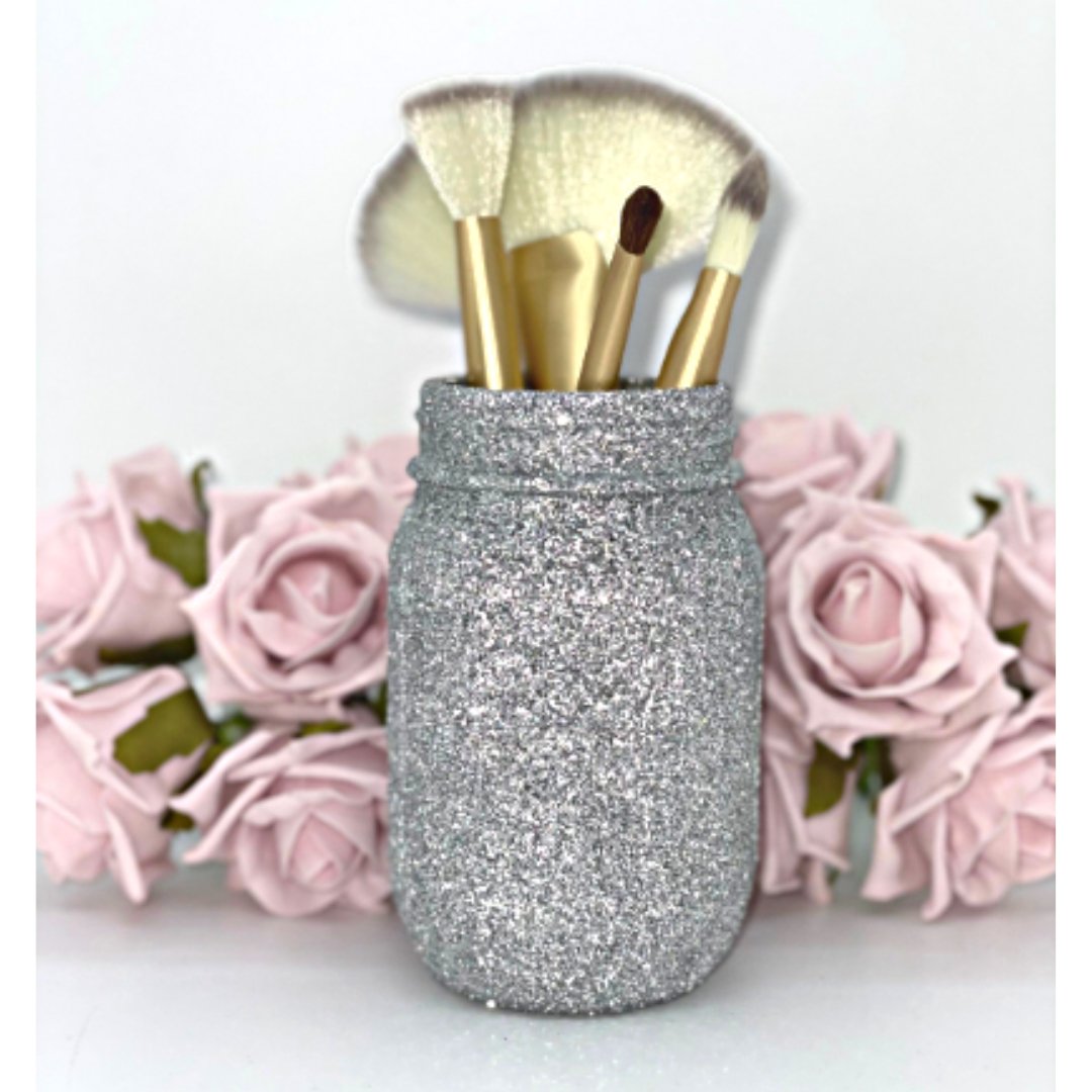 Silver Glitter Mason Jar - KLC Creation