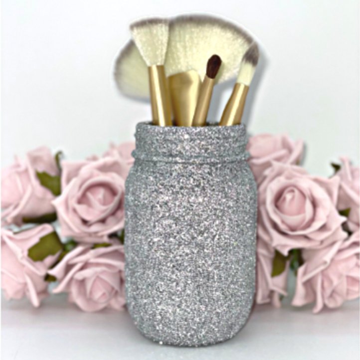 Silver Glitter Mason Jar - KLC Creation