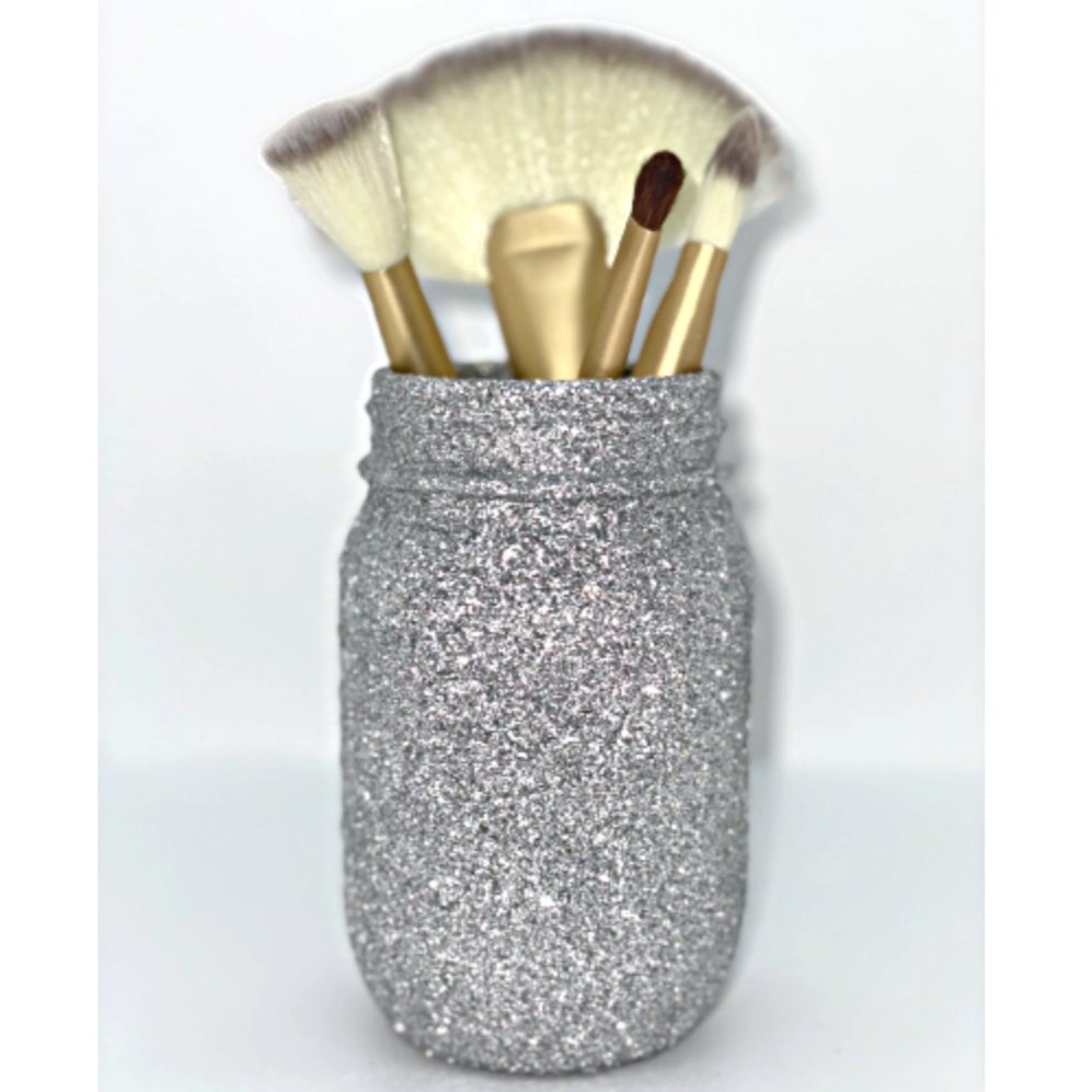 Silver Glitter Mason Jar - KLC Creation