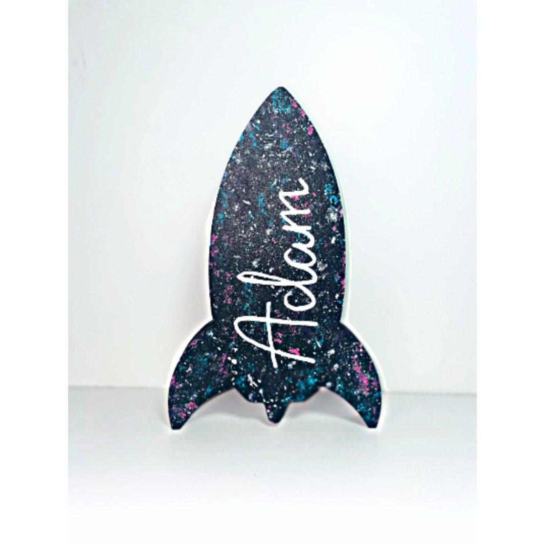 Space Rocket Name Decor - KLC Creation