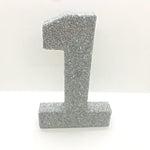 Load image into Gallery viewer, White Glitter Number 1 Birthday Age Prop - KLC Creation
