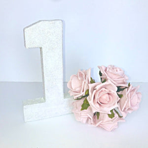 White Glitter Number 1 Birthday Age Prop - KLC Creation