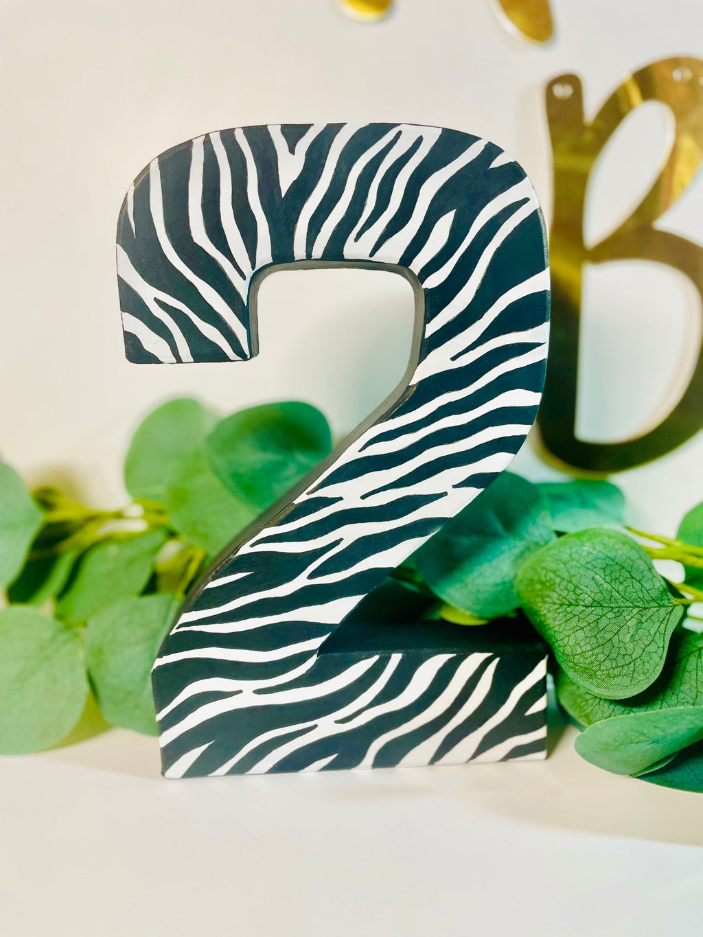 Zebra Birthday Age Number Prop - KLC Creation